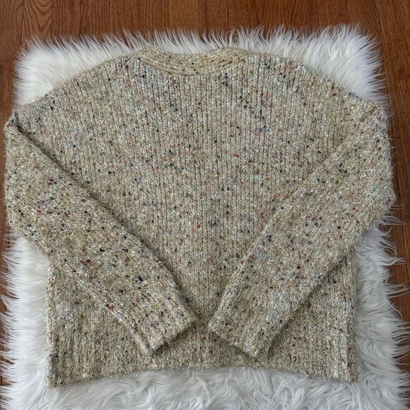 Maeve Anthropologie Wool Chunky Knit Cardigan Womens Twinkle Crop Sweater Medium - Picture 7 of 14